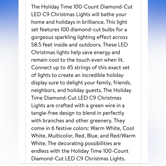 100 LED C9 String Lights 58’ - Picture 8 of 10